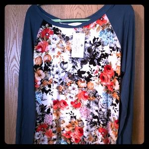 Brand New Floral Base Ball-T